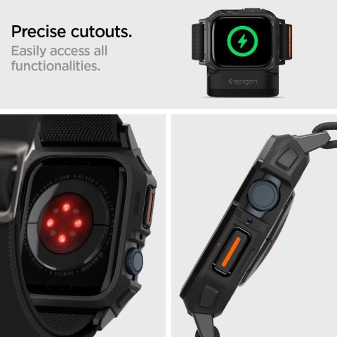 Etui z paskiem Spigen Lite Fit Pro na Apple Watch 4 / 5 / 6 / 7 / 8 / 9 / SE (44 / 45 mm) - czarny mat Etui z paskiem Spigen Lite Fit Pro na Apple Watch 4 / 5 / 6 / 7 / 8 / 9 / SE (44 / 45 mm) - czarny mat