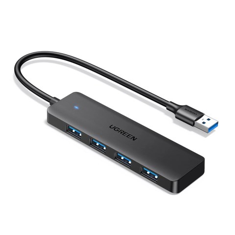 HUB Ugreen CM219 25851 z 4 portami USB-A 3.0 i kablem USB-A 3.0 15cm - czarny HUB Ugreen CM219 25851 z 4 portami USB-A 3.0 i kablem USB-A 3.0 15cm - czarny