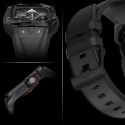 Kingxbar CYF140 2w1 pancerne etui Apple Watch 9, 8, 7 (45 mm) ze stali nierdzewnej z paskiem czarne