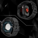 Kingxbar CYF140 2w1 pancerne etui Apple Watch 9, 8, 7 (45 mm) ze stali nierdzewnej z paskiem czarne