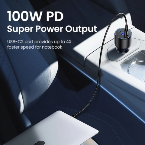 Ładowarka samochodowa Ugreen CD293 2x USB-C PD i 1x USB-A 130W - czarna Ładowarka samochodowa Ugreen CD293 2x USB-C PD i 1x USB-A 130W - czarna