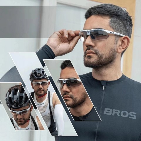 Okulary rowerowe Rockbros 10002 polaryzujące - białe Okulary rowerowe Rockbros 10002 polaryzujące - białe