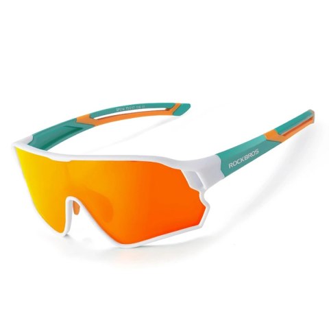 Okulary rowerowe Rockbros 14110009003 polaryzacyjne dla dzieci 8-14 lat - zielono-białe Okulary rowerowe Rockbros 14110009003 polaryzacyjne dla dzieci 8-14 lat - zielono-białe