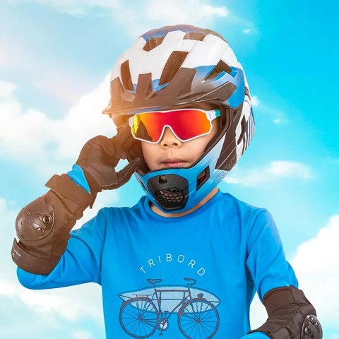 Okulary rowerowe Rockbros 14110009003 polaryzacyjne dla dzieci 8-14 lat - zielono-białe Okulary rowerowe Rockbros 14110009003 polaryzacyjne dla dzieci 8-14 lat - zielono-białe