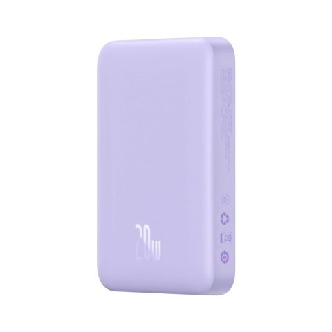 Powerbank Baseus Magnetic Mini indukcyjny 10000mAh 20W - fioletowy + kabel USB-C - USB-C Powerbank Baseus Magnetic Mini indukcyjny 10000mAh 20W - fioletowy + kabel USB-C - USB-C