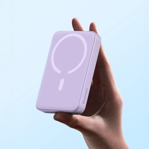 Powerbank Baseus Magnetic Mini indukcyjny 10000mAh 20W - fioletowy + kabel USB-C - USB-C Powerbank Baseus Magnetic Mini indukcyjny 10000mAh 20W - fioletowy + kabel USB-C - USB-C