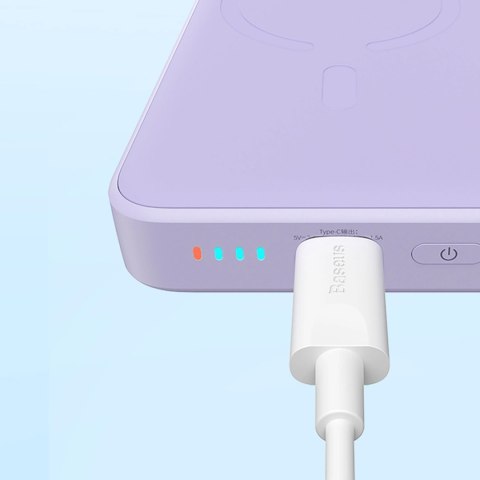 Powerbank Baseus Magnetic Mini indukcyjny 10000mAh 20W - fioletowy + kabel USB-C - USB-C Powerbank Baseus Magnetic Mini indukcyjny 10000mAh 20W - fioletowy + kabel USB-C - USB-C