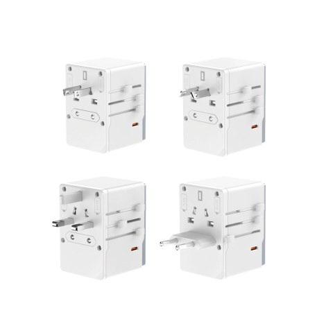 Adapter podróżny Dudao A35Pro 35W EU / UK / AUS / US / JP 3x USB-C 2x USB-A - biały Adapter podróżny Dudao A35Pro 35W EU / UK / AUS / US / JP 3x USB-C 2x USB-A - biały