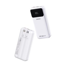 Powerbank Dudao K15Pro 20000mAh 22.5W PD USB-C / USB-A / wbudowane kable Lightning i USB-C - biały