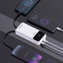 Powerbank Dudao K15Pro 20000mAh 22.5W PD USB-C / USB-A / wbudowane kable Lightning i USB-C - biały