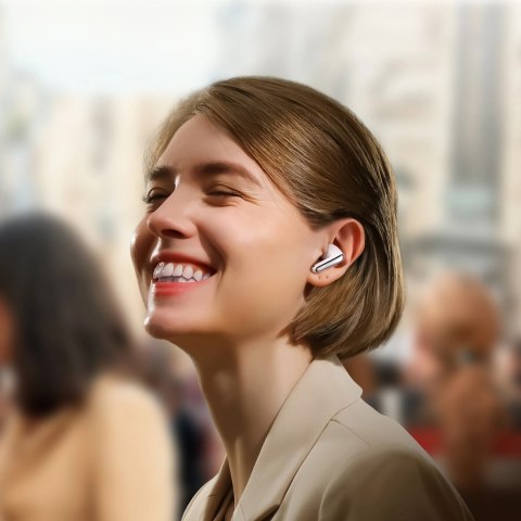 Słuchawki Joyroom Funpods JR-FN1 bezprzewodowe douszne TWS Bluetooth 5.4 ANC ENC - białe Słuchawki Joyroom Funpods JR-FN1 bezprzewodowe douszne TWS Bluetooth 5.4 ANC ENC - białe