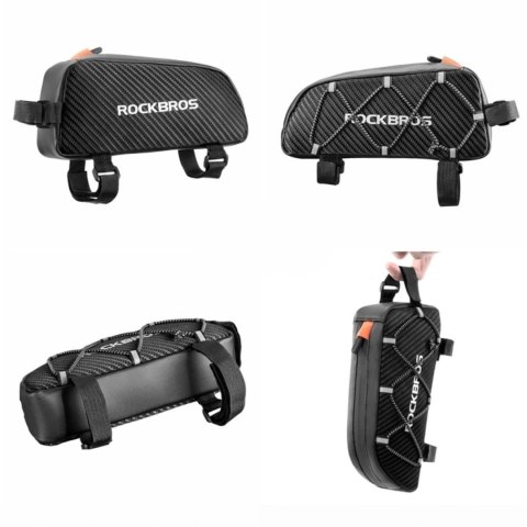 Torba Rockbros 039BK rowerowa na ramę 1 l z plecionką - czarna Torba Rockbros 039BK rowerowa na ramę 1 l z plecionką - czarna