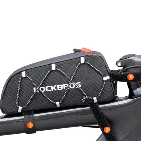 Torba Rockbros 039BK rowerowa na ramę 1 l z plecionką - czarna Torba Rockbros 039BK rowerowa na ramę 1 l z plecionką - czarna
