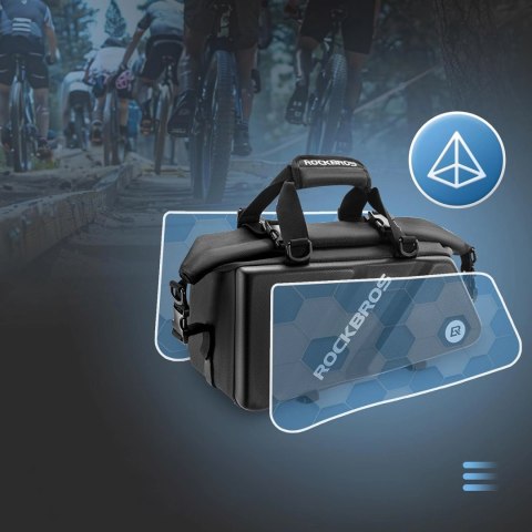 Torba Rockbros 30140090001 rowerowa na bagażnik 11,6l - czarna Torba Rockbros 30140090001 rowerowa na bagażnik 11,6l - czarna