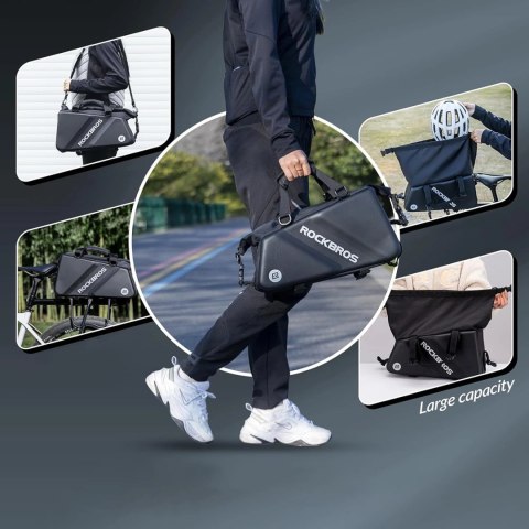 Torba Rockbros 30140090001 rowerowa na bagażnik 11,6l - czarna Torba Rockbros 30140090001 rowerowa na bagażnik 11,6l - czarna