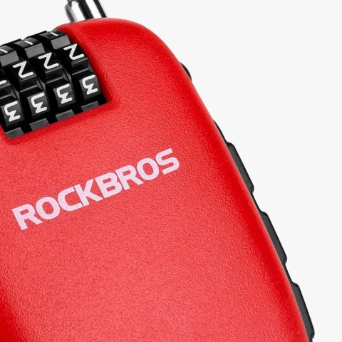 Zapięcie rowerowe Rockbros 32420981001 z linką zwijaną - czerwone Zapięcie rowerowe Rockbros 32420981001 z linką zwijaną - czerwone