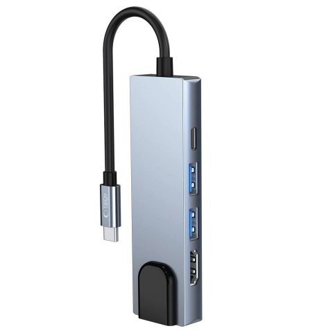 HUB Tech-Protect V3 5w1 USB-C - USB-A 3.0 / USB-A 2.0 / USB-C / HDMI / RJ45 - szary HUB Tech-Protect V3 5w1 USB-C - USB-A 3.0 / USB-A 2.0 / USB-C / HDMI / RJ45 - szary