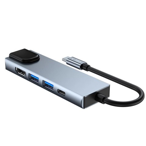 HUB Tech-Protect V3 5w1 USB-C - USB-A 3.0 / USB-A 2.0 / USB-C / HDMI / RJ45 - szary HUB Tech-Protect V3 5w1 USB-C - USB-A 3.0 / USB-A 2.0 / USB-C / HDMI / RJ45 - szary