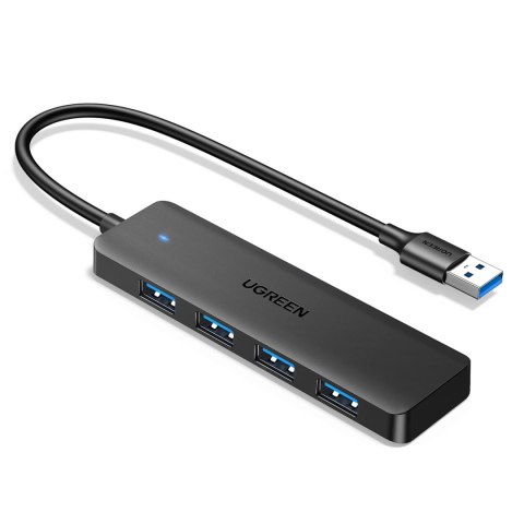 HUB Ugreen CM219 35574 z 4 portami USB-A 3.0 i kablem USB-A 3.0 1m - czarny HUB Ugreen CM219 35574 z 4 portami USB-A 3.0 i kablem USB-A 3.0 1m - czarny