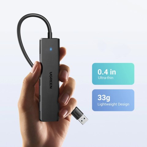 HUB Ugreen CM219 35574 z 4 portami USB-A 3.0 i kablem USB-A 3.0 1m - czarny HUB Ugreen CM219 35574 z 4 portami USB-A 3.0 i kablem USB-A 3.0 1m - czarny