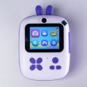 Mini drukarka termiczna dla dzieci z aparatem fotograficznym i kamerą - fioletowa