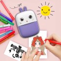 Mini drukarka termiczna dla dzieci z aparatem fotograficznym i kamerą - fioletowa