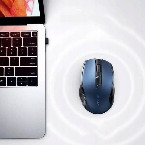 Mysz Ugreen MU006 optyczna bezprzewodowa USB 2.4GHz 4000 DPI - niebieska Mysz Ugreen MU006 optyczna bezprzewodowa USB 2.4GHz 4000 DPI - niebieska
