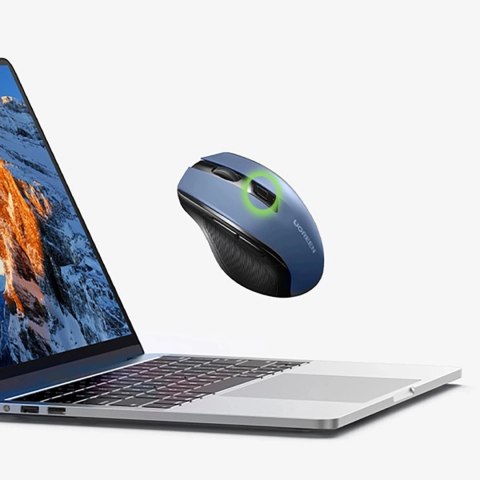 Mysz Ugreen MU006 optyczna bezprzewodowa USB 2.4GHz 4000 DPI - niebieska Mysz Ugreen MU006 optyczna bezprzewodowa USB 2.4GHz 4000 DPI - niebieska
