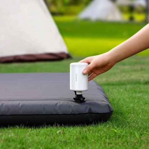 Pompka Baseus PocketGo Pro turystyczna z funkcją odpompowywania powietrza i latarką LED - biała Pompka Baseus PocketGo Pro turystyczna z funkcją odpompowywania powietrza i latarką LED - biała