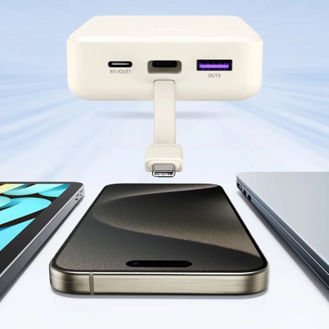 Powerbank Ugreen PB505 20000mAh 22.5W USB-C USB-A wbudowany kabel USB-C - biały Powerbank Ugreen PB505 20000mAh 22.5W USB-C USB-A wbudowany kabel USB-C - biały