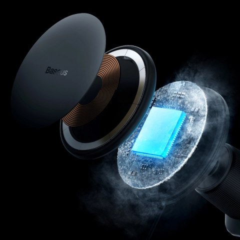 Uchwyt Baseus CW01 samochodowy na iPhone z ładowarką indukcyjną 15W na kratkę nawiewu - czarny Uchwyt Baseus CW01 samochodowy na iPhone z ładowarką indukcyjną 15W na kratkę nawiewu - czarny