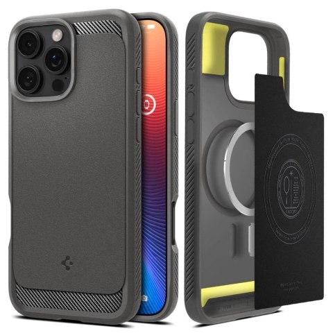 Etui Spigen Rugged Armor MagSafe do iPhone 16 Pro - szare Etui Spigen Rugged Armor MagSafe do iPhone 16 Pro - szare