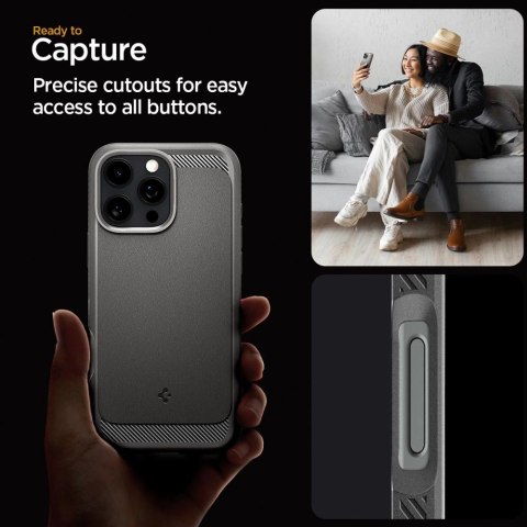 Etui Spigen Rugged Armor MagSafe do iPhone 16 Pro - szare Etui Spigen Rugged Armor MagSafe do iPhone 16 Pro - szare