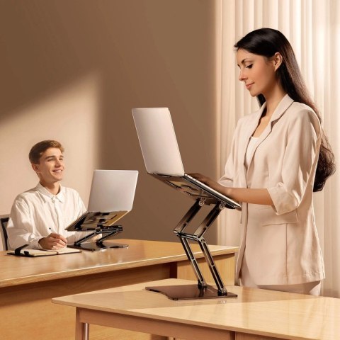 Podstawka pod laptopa, tablet Wozinsky WRS-CPY75DSB aluminiowa + Gratis! podstawka do smartfona - czarna Podstawka pod laptopa, tablet Wozinsky WRS-CPY75DSB aluminiowa + Gratis! podstawka do smartfona - czarna