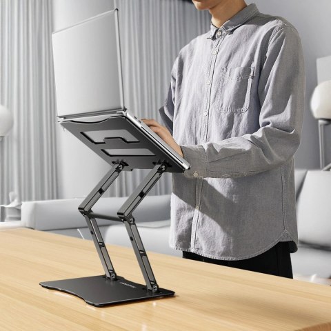 Podstawka pod laptopa, tablet Wozinsky WRS-CPY75DSB aluminiowa + Gratis! podstawka do smartfona - czarna Podstawka pod laptopa, tablet Wozinsky WRS-CPY75DSB aluminiowa + Gratis! podstawka do smartfona - czarna