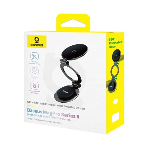Uchwyt na telefon Baseus BS-CW06 MagPro II z MagSafe na deskę rodzielczą - czarny Uchwyt na telefon Baseus BS-CW06 MagPro II z MagSafe na deskę rodzielczą - czarny