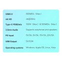 Uniwersalny HUB USB do tabletu / smartfona 4w1 USB-C Baseus PadJoy - ciemnoszary