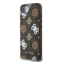 Etui Guess PU 4G Peony z MagSafe na iPhone 16e - brązowe
