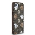 Etui Guess PU 4G Peony z MagSafe na iPhone 16e - brązowe