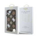 Etui Guess PU 4G Peony z MagSafe na iPhone 16e - brązowe