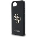 Etui Guess PU Grained 4G Metal Logo na iPhone 16e - czarne