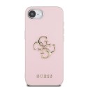 Etui Guess PU Grained 4G Metal Logo na iPhone 16e - różowe