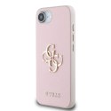 Etui Guess PU Grained 4G Metal Logo na iPhone 16e - różowe