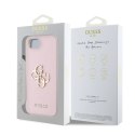 Etui Guess PU Grained 4G Metal Logo na iPhone 16e - różowe