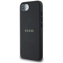 Etui Guess PU Grained Classic Logo z MagSafe na iPhone 16e - czarne