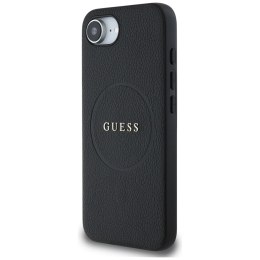 Etui Guess PU Grained Classic Logo z MagSafe na iPhone 16e - czarne