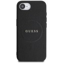 Etui Guess PU Grained Classic Logo z MagSafe na iPhone 16e - czarne