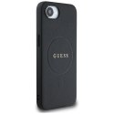 Etui Guess PU Grained Classic Logo z MagSafe na iPhone 16e - czarne