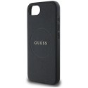 Etui Guess PU Grained Classic Logo z MagSafe na iPhone 16e - czarne