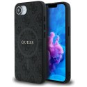 Etui Guess PU Leather 4G Colored Ring z MagSafe na iPhone 16e - czarne